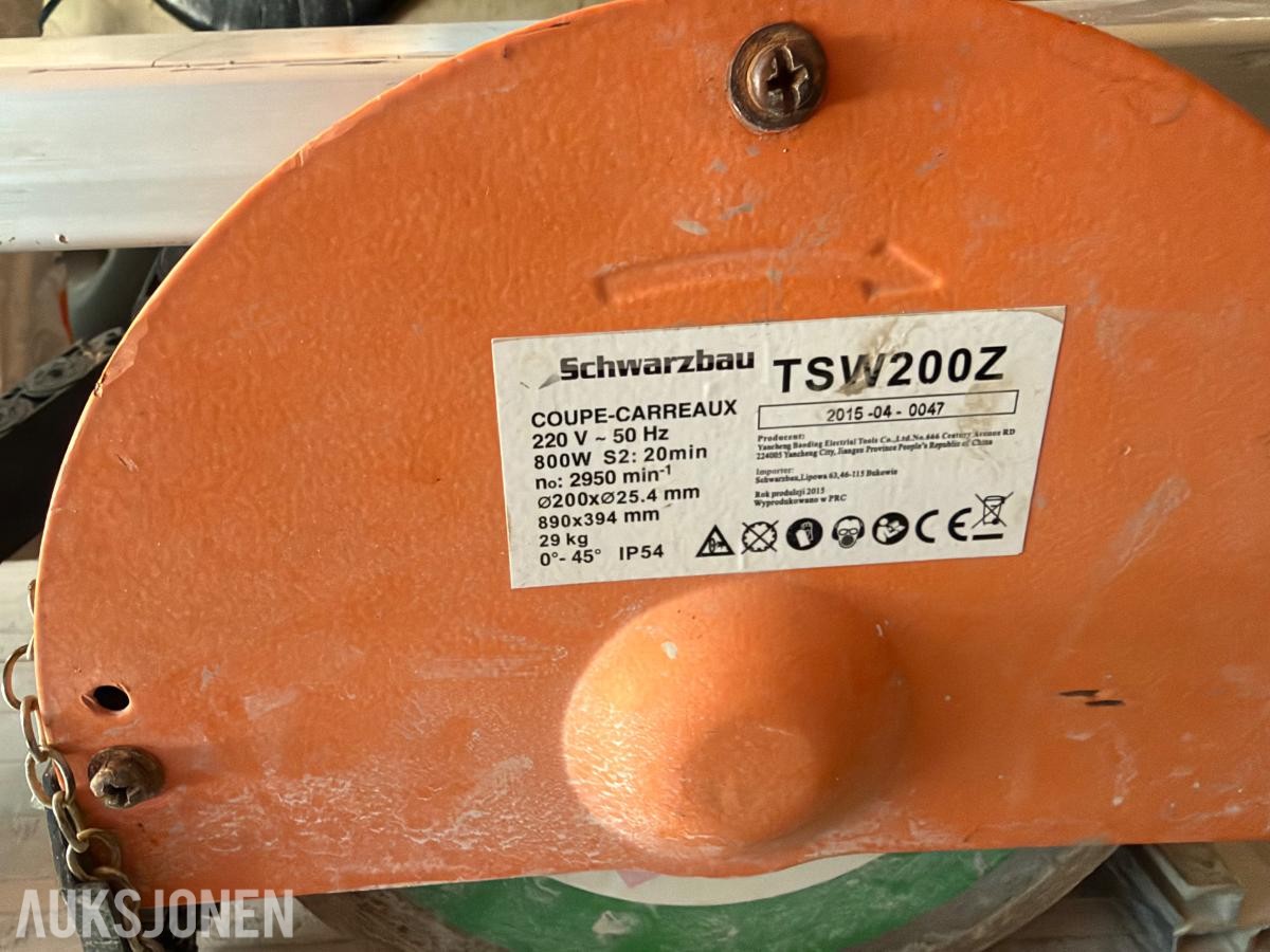 Schwarzbau TSW200Z fliskutter/flissag *Ingen minstepris*