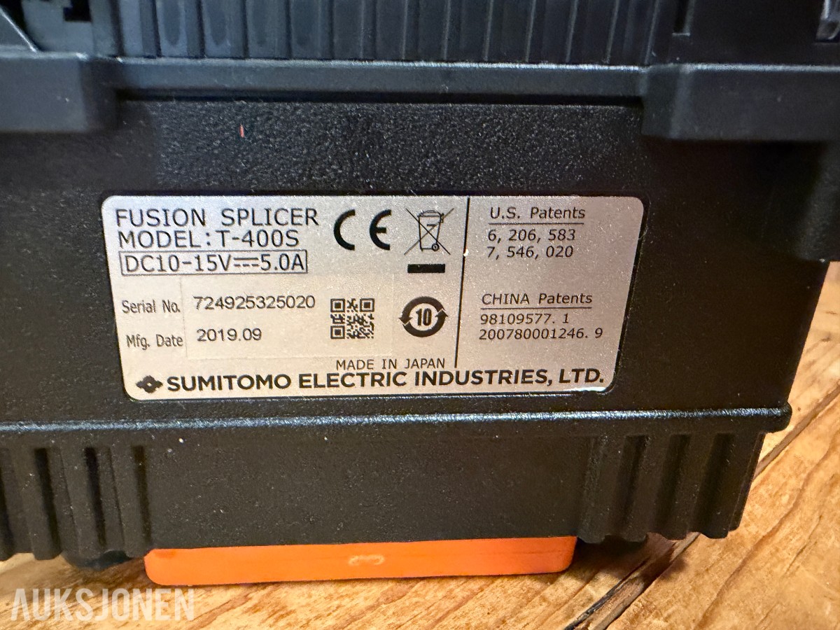 Sumitomo Electric T-400S Fusion Splicer sett Fiberskjøtemaskin