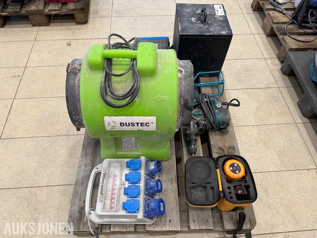 Dustec K35 byggventilator, Eibenstock EBS 1802 betongsliper og verktøy