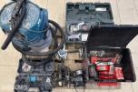 Verktøyparti med Makita støvsuger, Metabo og Milwaukee M18
