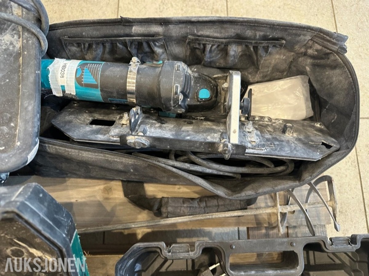 Makita verktøyparti med batteriverktøy, stikksag og fliskutter