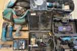 Makita verktøyparti med batteriverktøy, stikksag og fliskutter