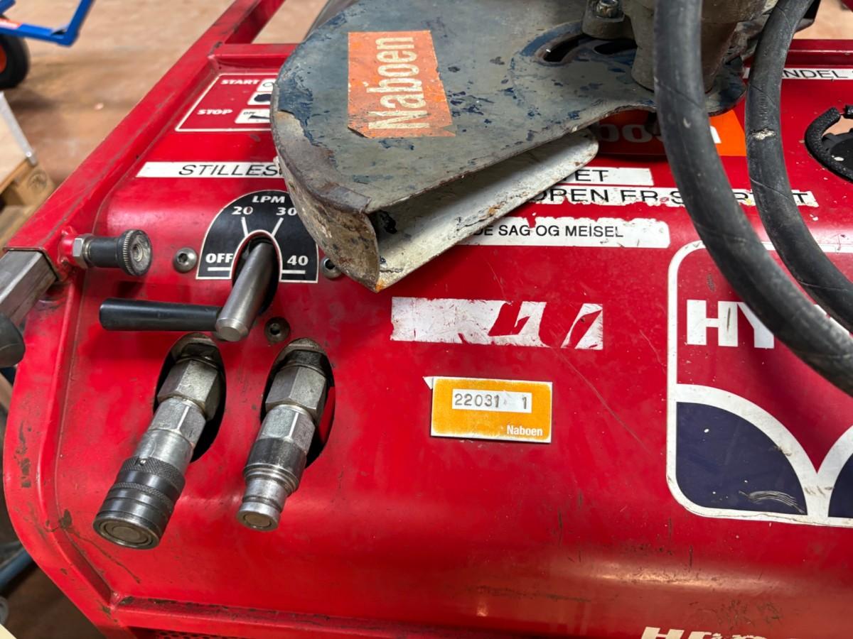 Hycon HPP18V hydraulikkaggregat med hydraulisk sag og HH23 meiselhammer