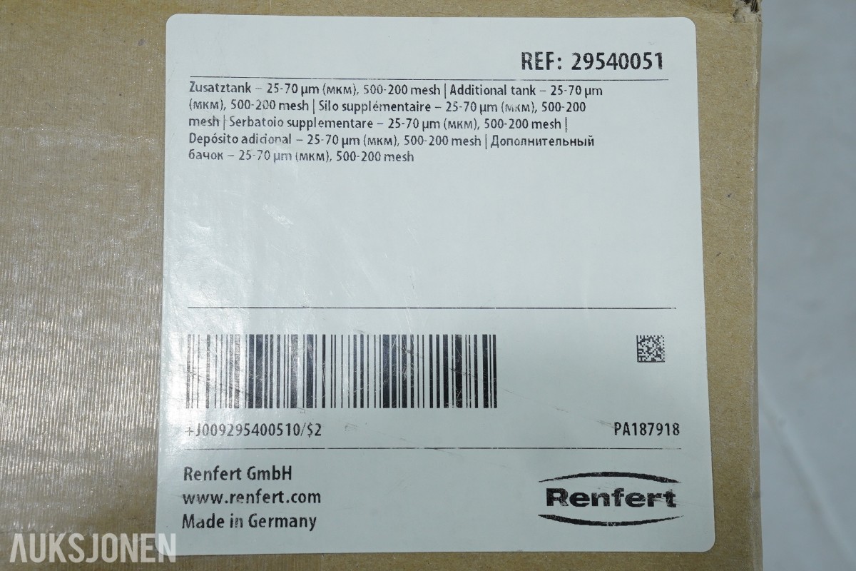 Renfert tilleggstank / sandtank – REF 2954 0051