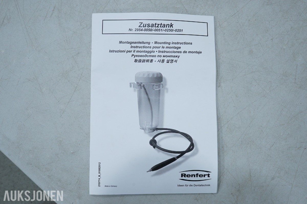 Renfert tilleggstank / sandtank – REF 2954 0051