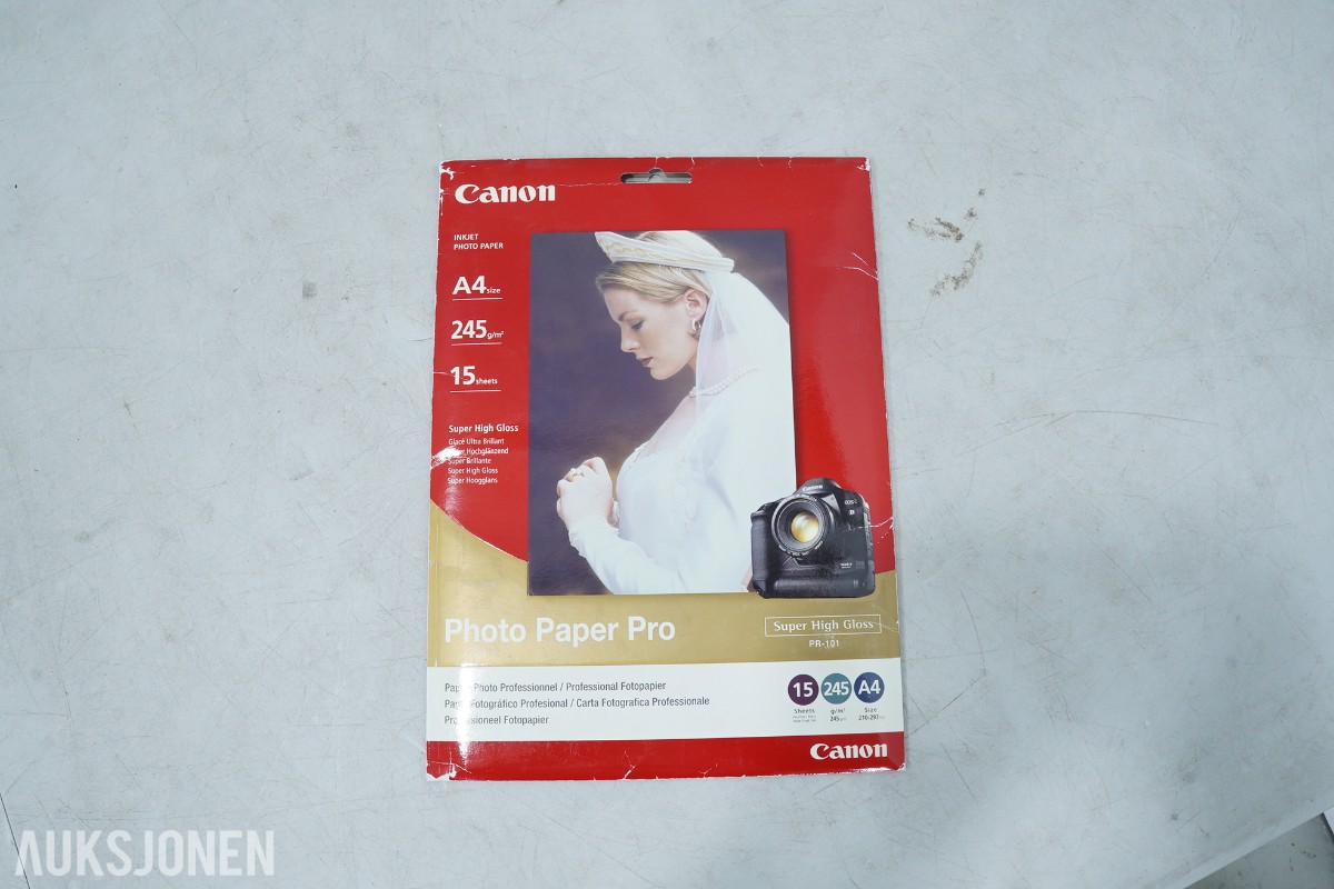 Canon dokumentskanner med Logitech webkamera, blekk og fotopapir