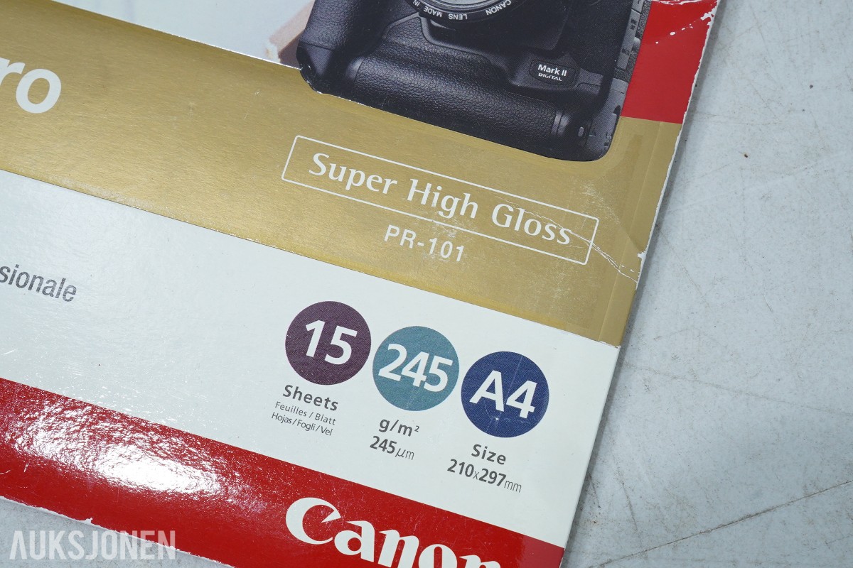 Canon dokumentskanner med Logitech webkamera, blekk og fotopapir