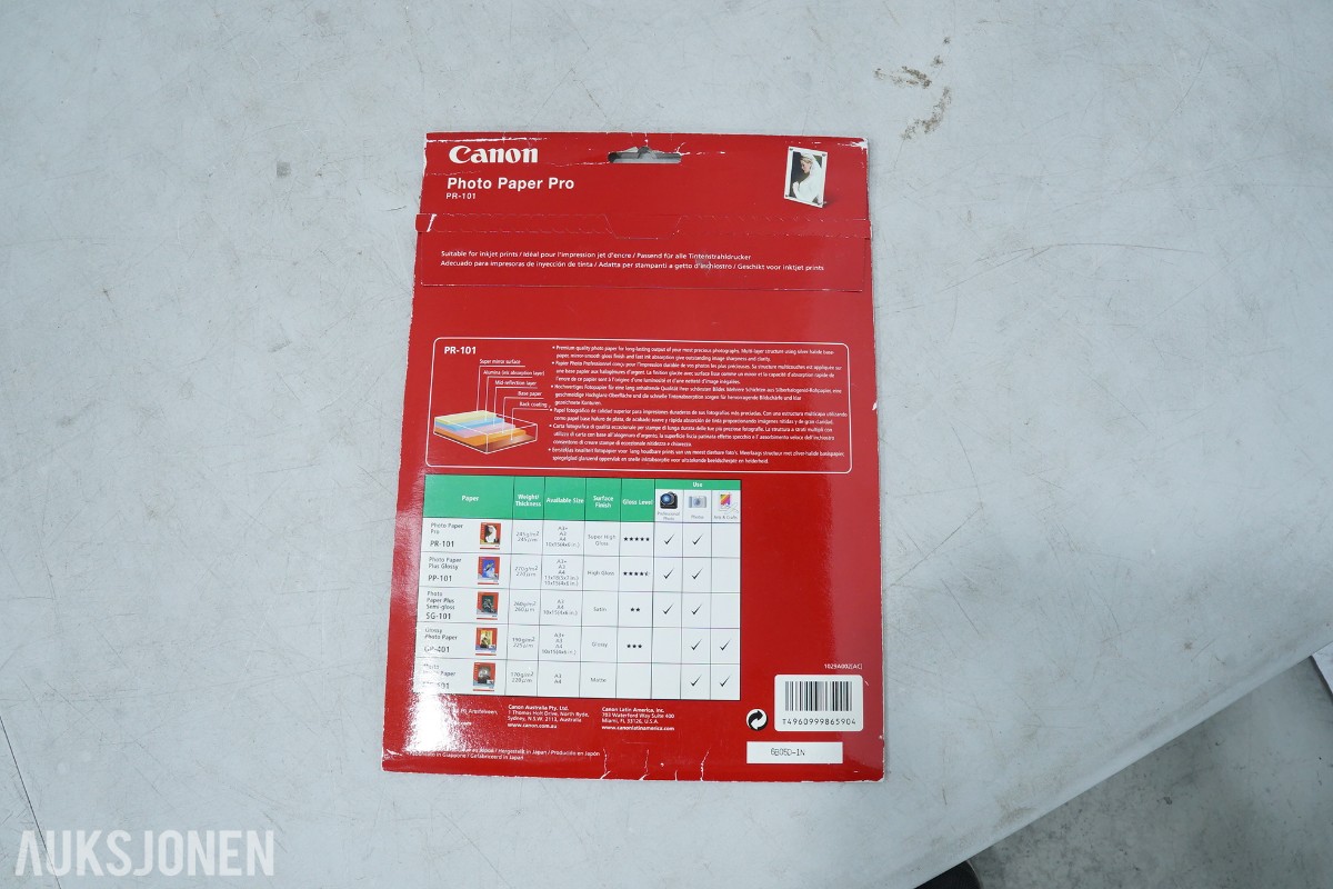 Canon dokumentskanner med Logitech webkamera, blekk og fotopapir