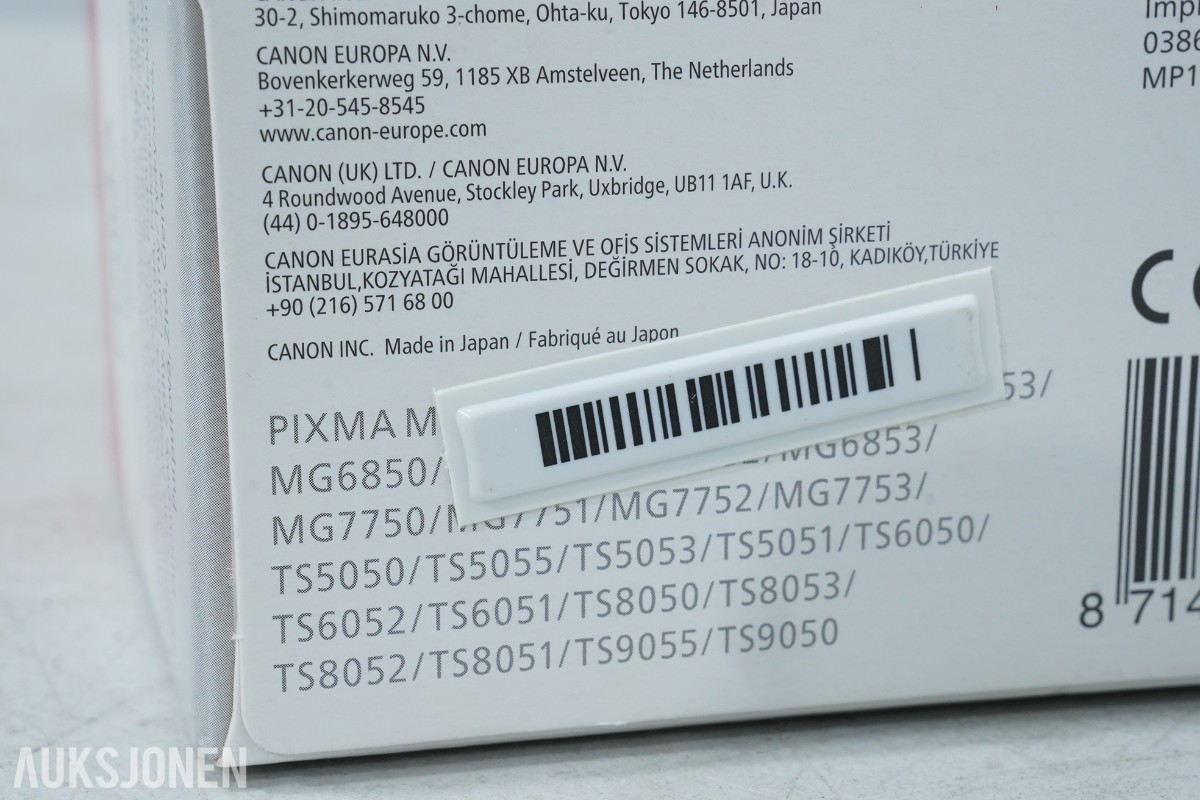 Canon dokumentskanner med Logitech webkamera, blekk og fotopapir
