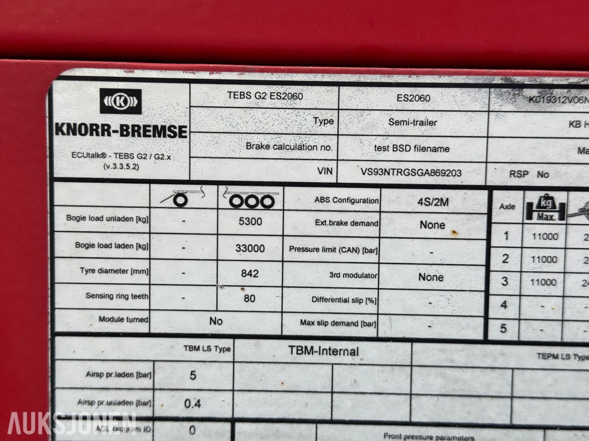 2016 Rojo Maskinsemi / Maskinhenger - 51900kg