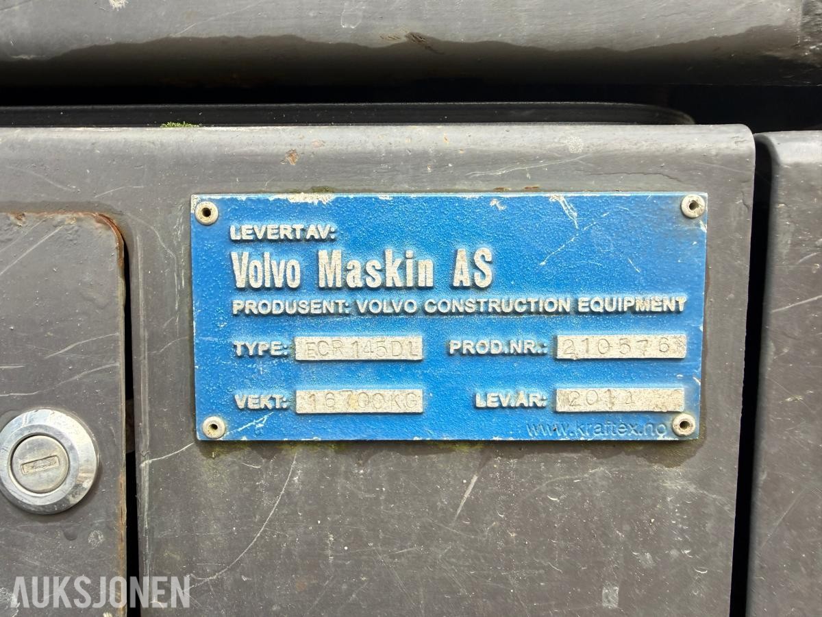 2014 Volvo ECR145DL BELTEGRAVER INDEXATOR R4 ROTOTILT PUSSESKUFF