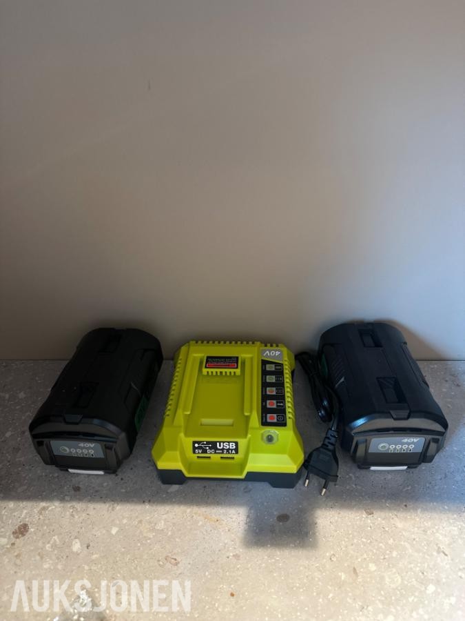 2stk 6Ah 40v Batteri & lader