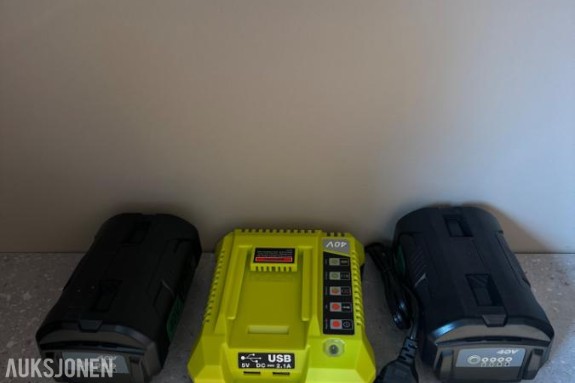 2stk 6Ah 40v Batteri & lader