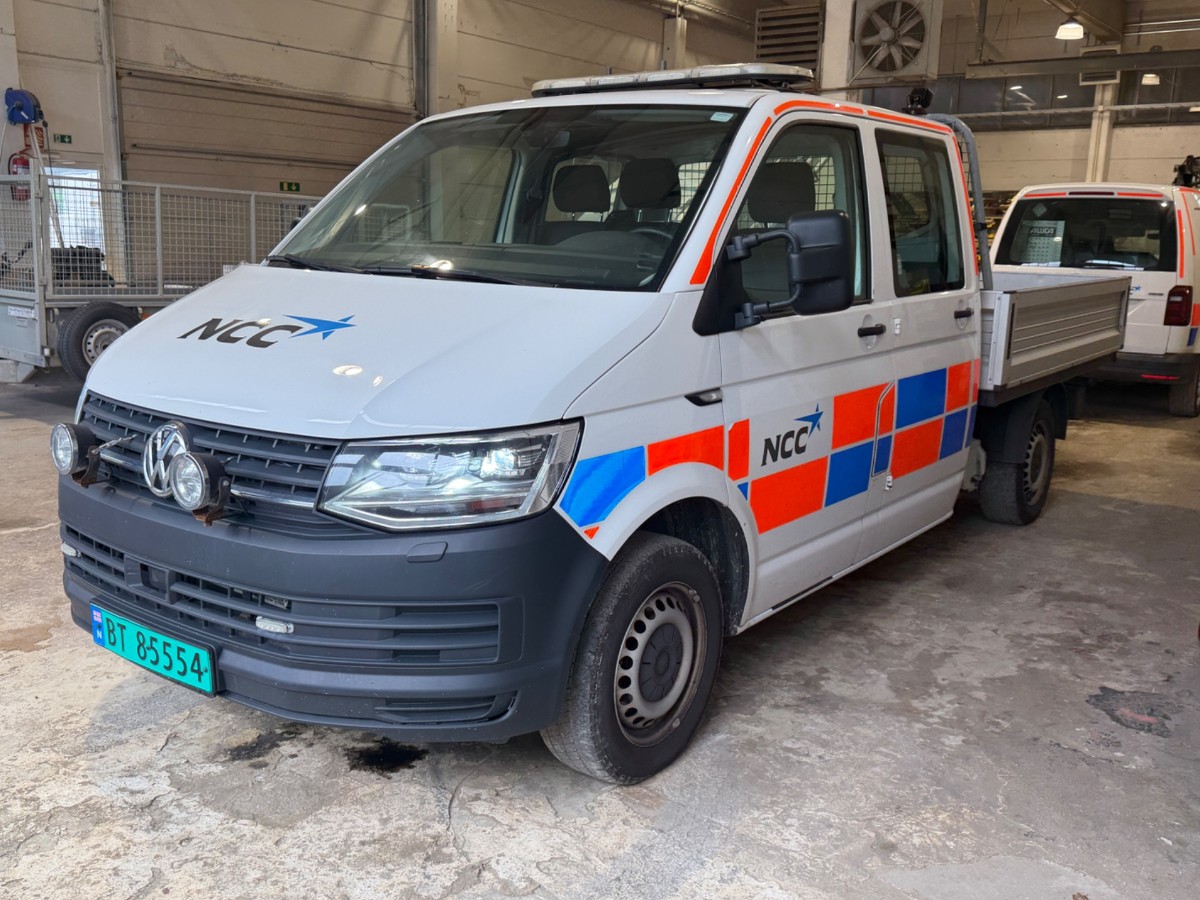 2018 VOLKSWAGEN TRANSPORTER 4MOTION 150 HK AUTOMAT DOBBELKABIN WEBASTO EU OK 28!