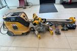 DeWalt kapp-/gjærsag med sagbord, støvsuger og batteriverktøy
