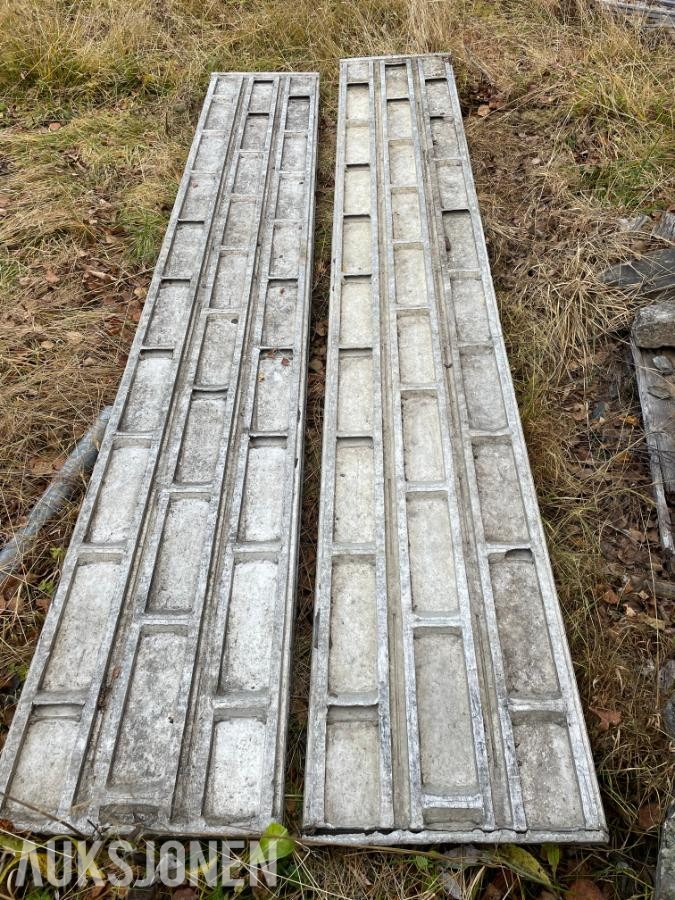 Solide kjørebruer i aluminium, 282x45cm, 20 tonn