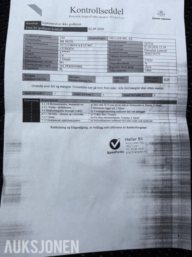 2010 Citroen C4 1.6 HDI 90HK MANUELL MANGELLAPP