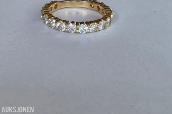 1.82CT ALLIANSE DIAMANTRING I 14K GULL. NATURLIGE DIAMANTER! TAKSTBREV OG SERTIFIKAT!