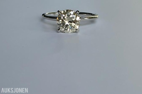 1.57CT ENSTENS DIAMANTRING I 14K GULL.  NATURLIG DIAMANT! TAKSTBREV OG SERTIFIKAT!