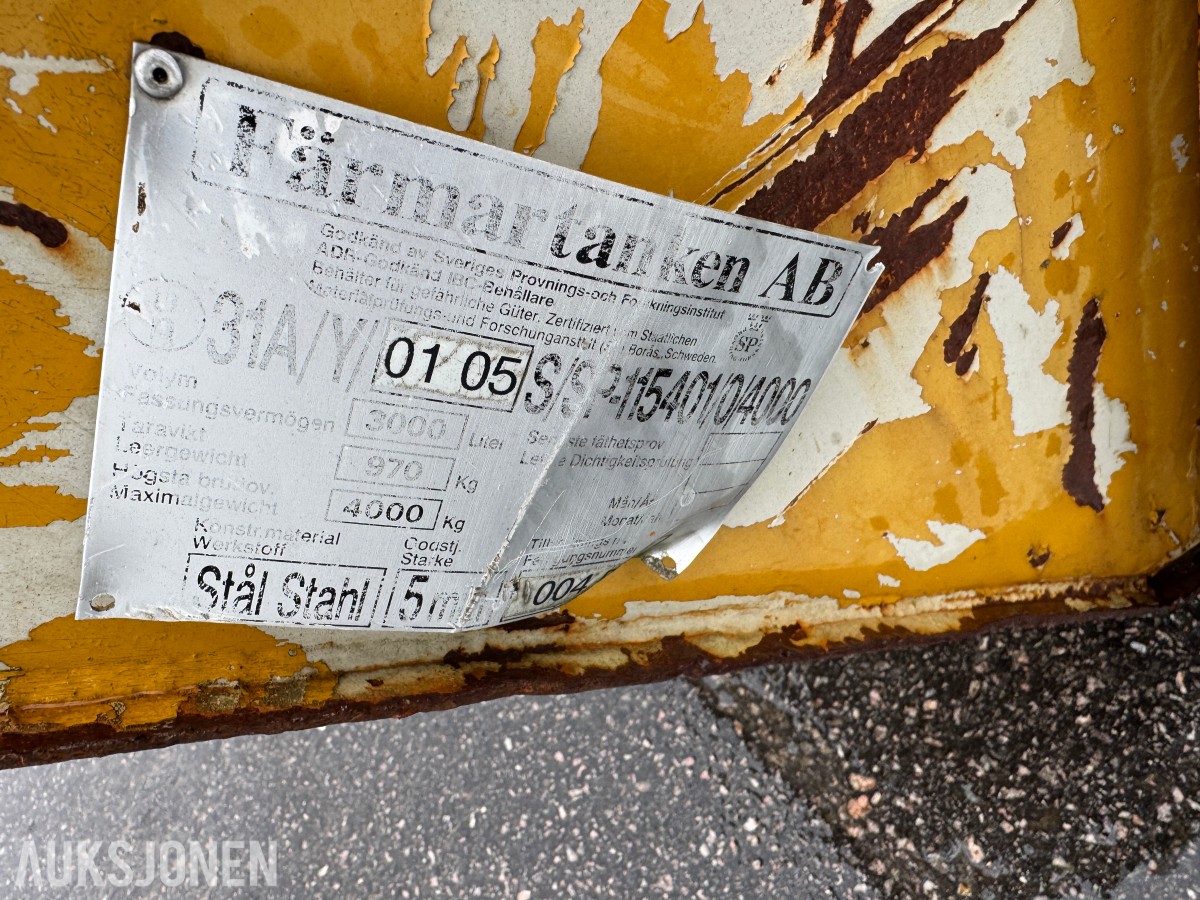 2005 Fårmartanken AB dieseltank – 3000 liter
