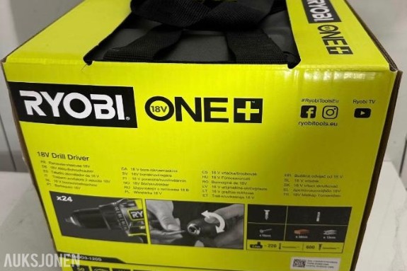 Ryobi drillsett 18V - Drillmaskin + Batteri + Lader + verktøyveske