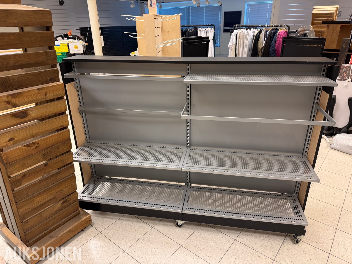 Butikkinnredning - 5 stk. reoler / hyller - ingen minstepris!