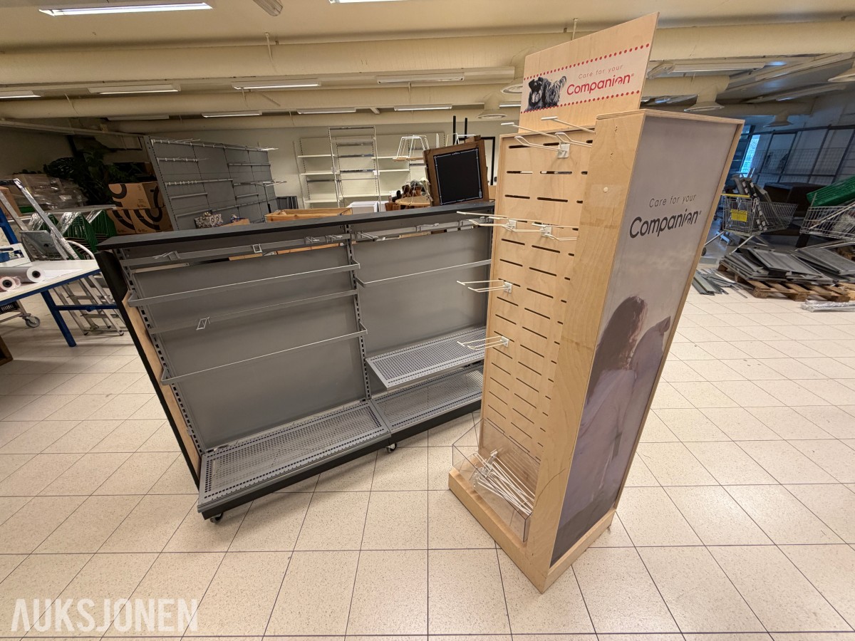 Butikkinnredning - 5 stk. reoler / hyller - ingen minstepris!