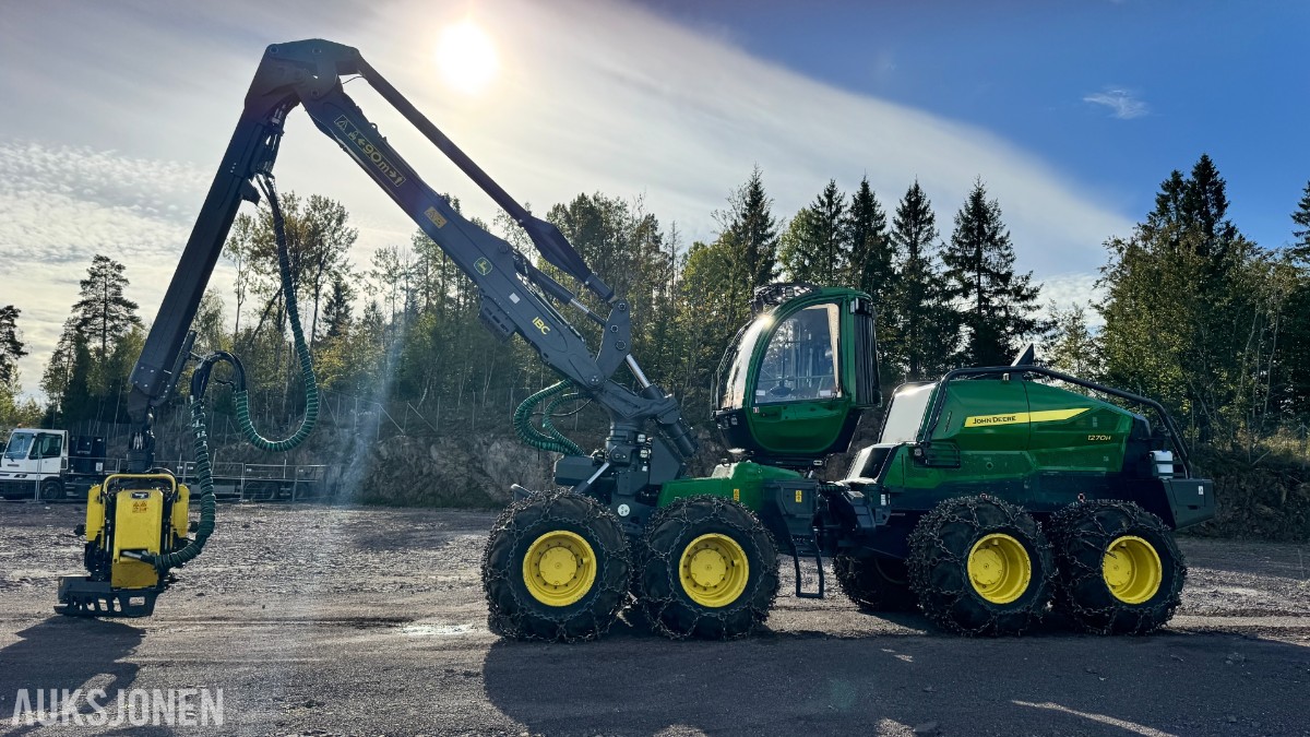 2025 John Deere 1270H hogstmaskin – H424 aggregat – 993 timer