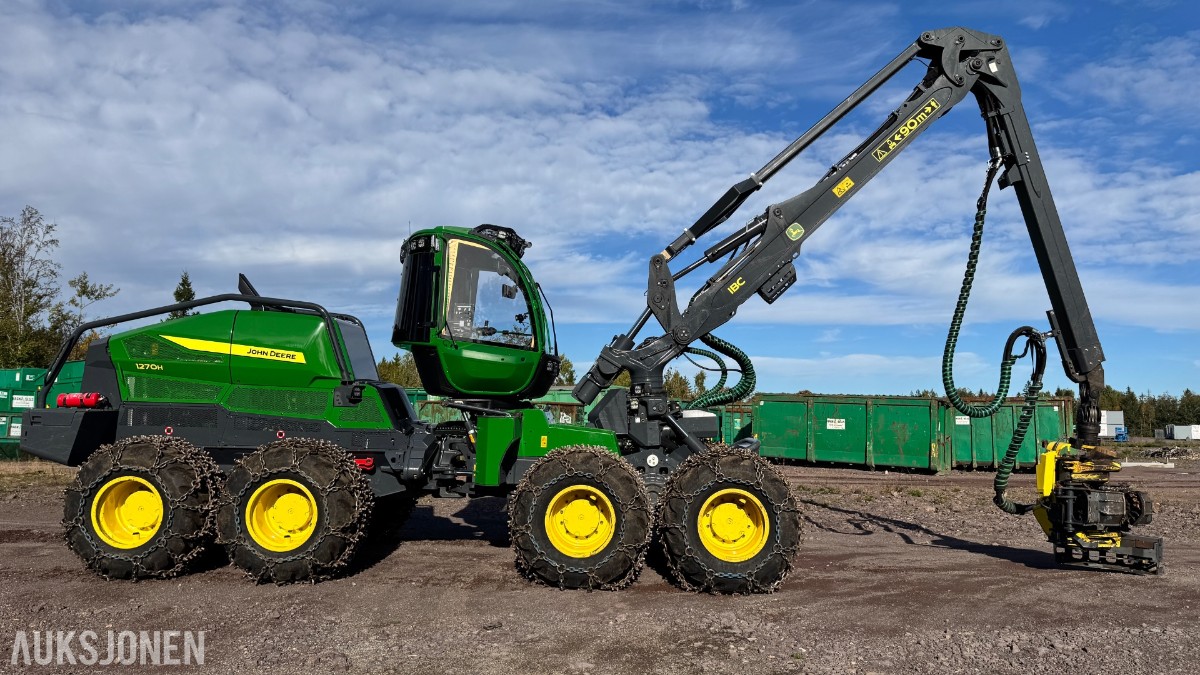 2025 John Deere 1270H hogstmaskin – H424 aggregat – 993 timer