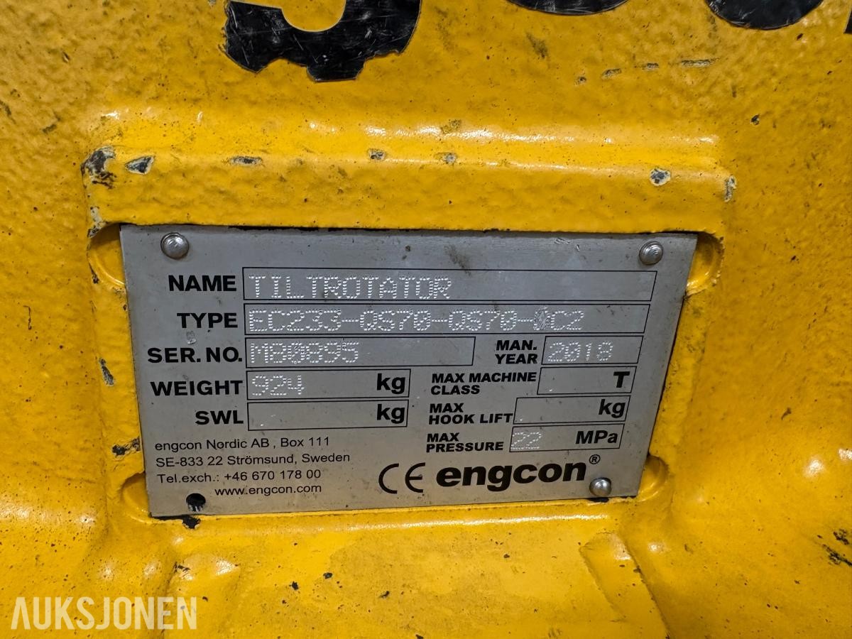 2018 Engcon EC233 tiltrotator s-70 feste