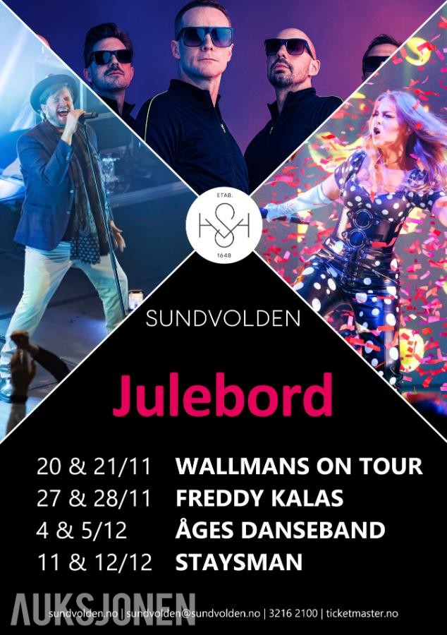 Rosa sløyfe: Julebord, konsert og overnatting for 2 på Sundvolden Hotel 