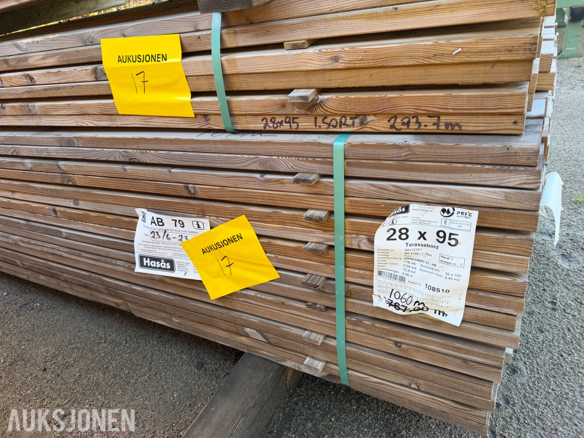 1060 LM TERRASSEBORD 28 X 95 MM – IMPREGNERT FURU