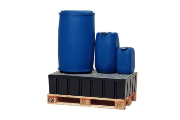 2 stk Poly Safe Euro 200 liter oppsamlingskar for underlag på fat og kanner