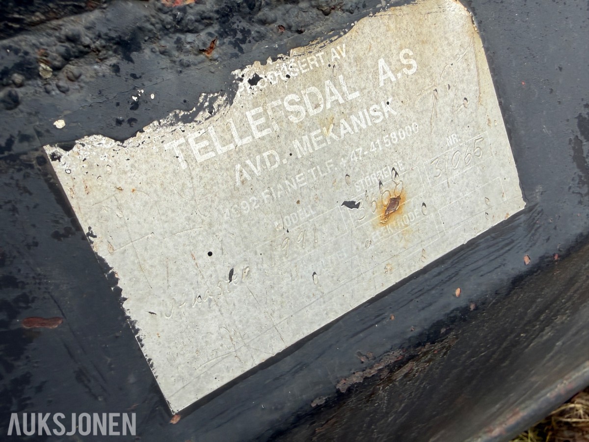 1991 Tellefsdal 3600 mm Plog, feste for brøyteplate