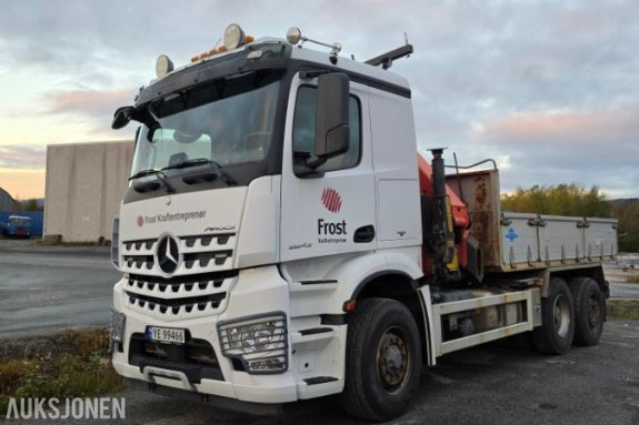 2016 Mercedes-Benz Arocs 2643 kranbil med Palfinger PK 23002-SH E kran og plan