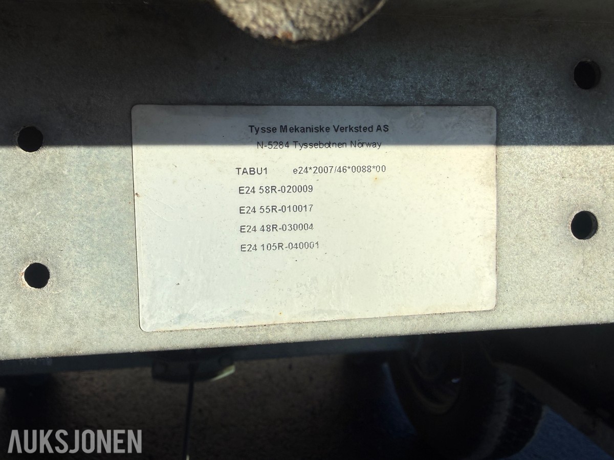 2019 Tysse 6301 varehenger 2000 kg med plastlokk