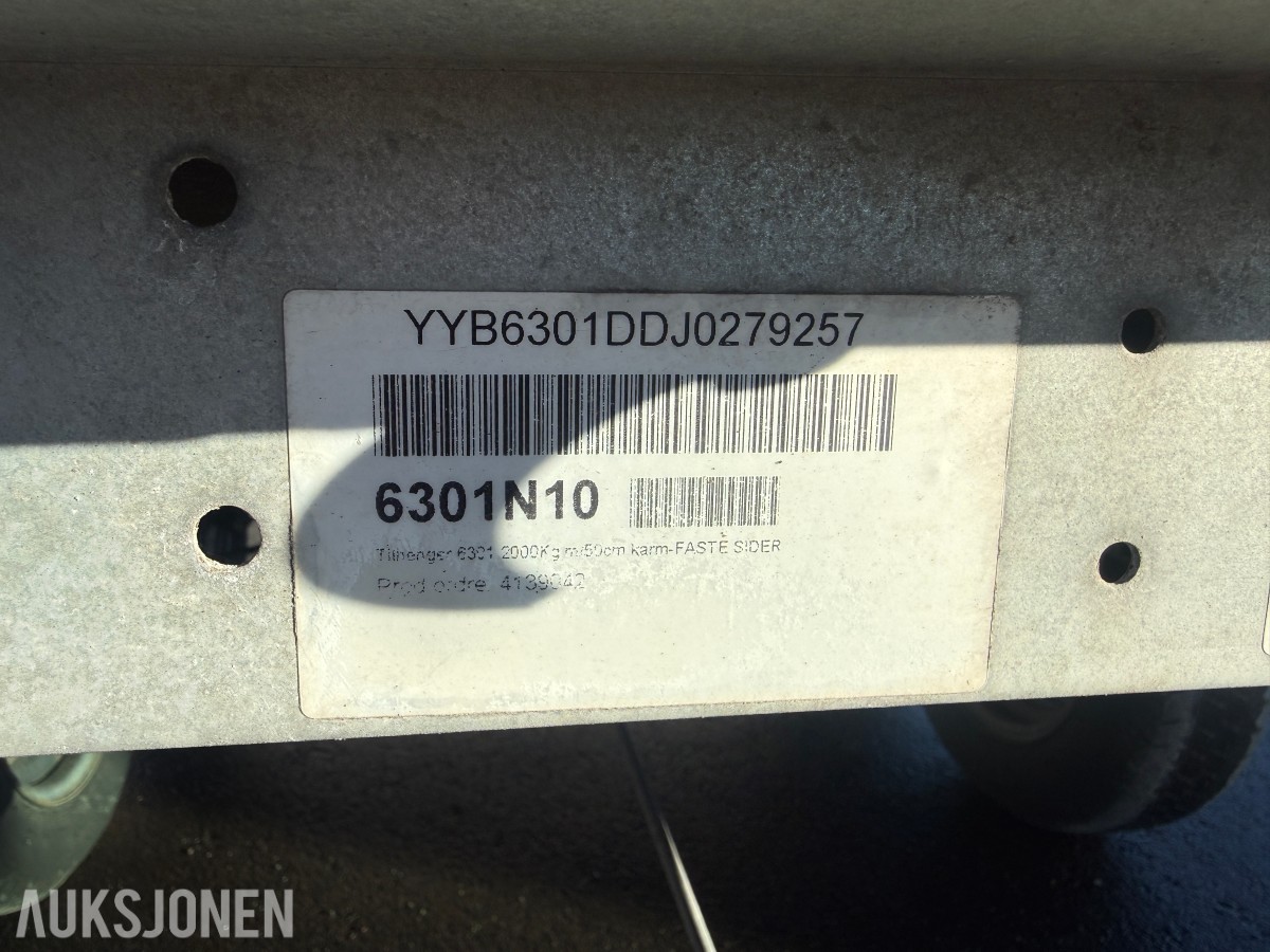 2019 Tysse 6301 varehenger 2000 kg med plastlokk