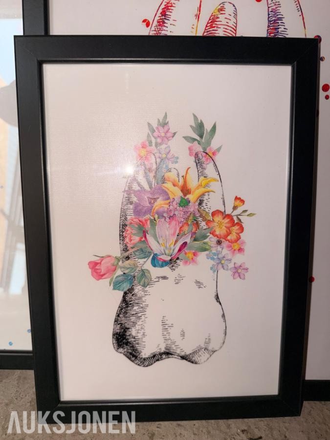2025 Kunstsamling bilder med tannlege-/dentalmotiv selges samlet