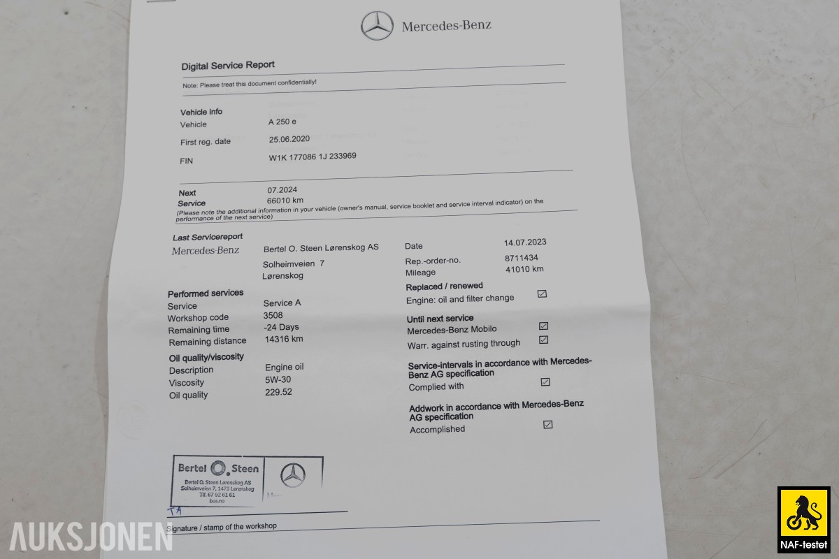 2020 Mercedes-Benz A-Klasse A250e 218HK AMG ACC VARMER KAMERA LED 