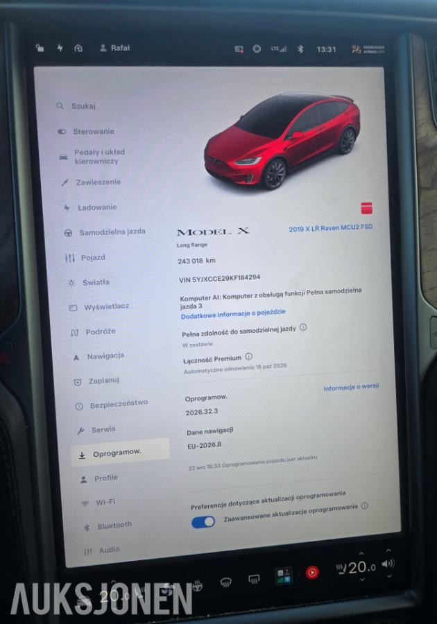 2019 Tesla Model X Long Range (Raven) FSD MCU2 7seter hengerfeste vinterpakke 