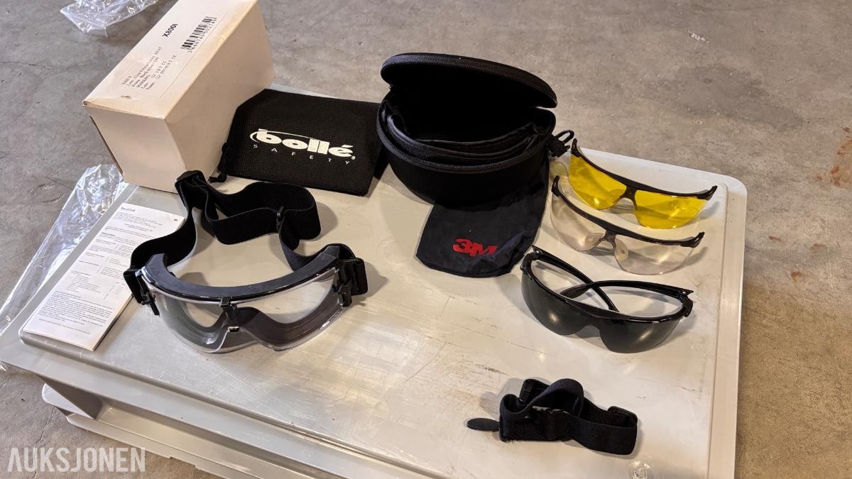 Samlet parti vernebriller – Bollé X800 II og 3M