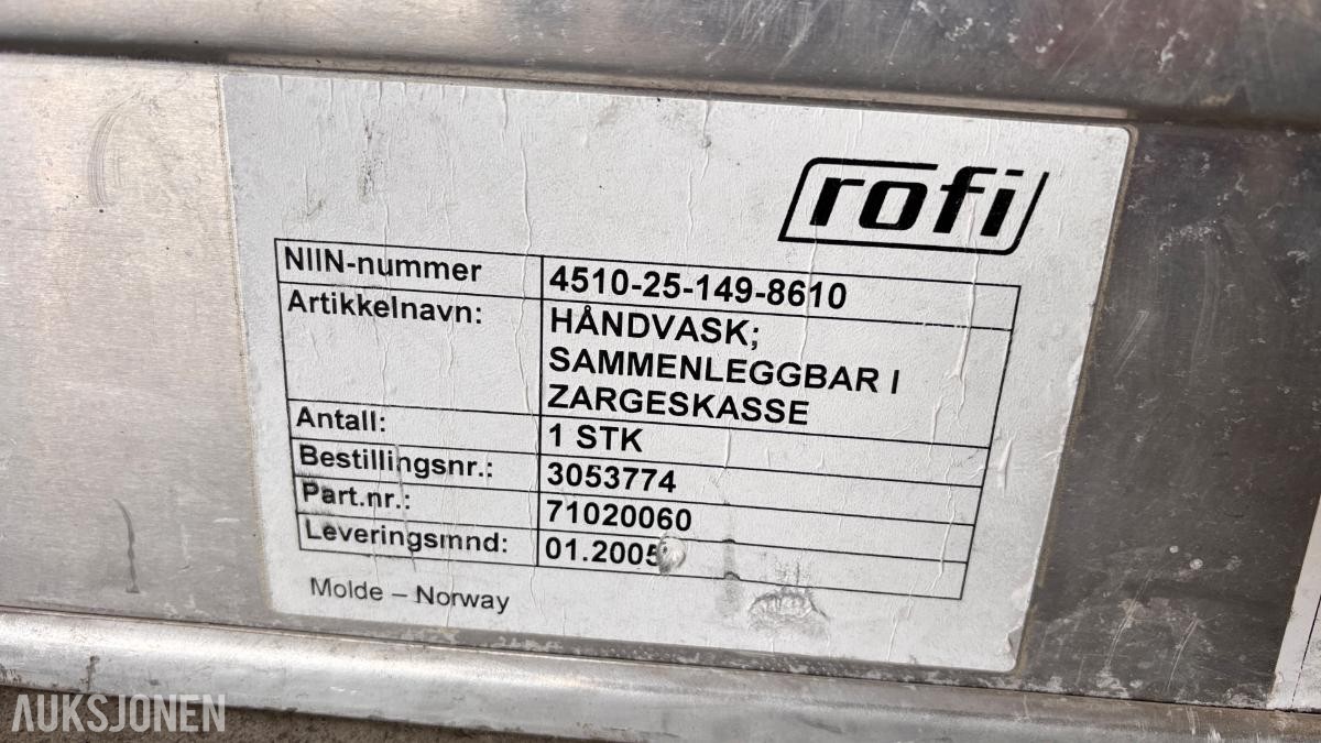 3 stk. Rofi portable felthåndvasker i Zarges-kasser – sammenleggbare