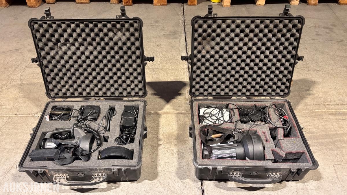 2 stk. Dragon T12/MK2 portable søkelys med transportkasser
