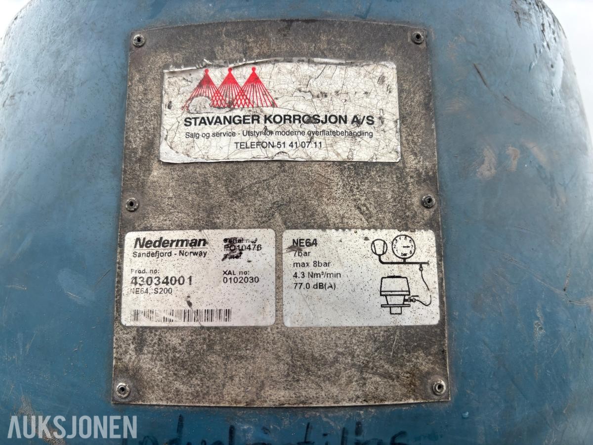 Nederman NE64 Industristøvsuger - Arbtrykk 7bar - ca. 50 m Sugeslange