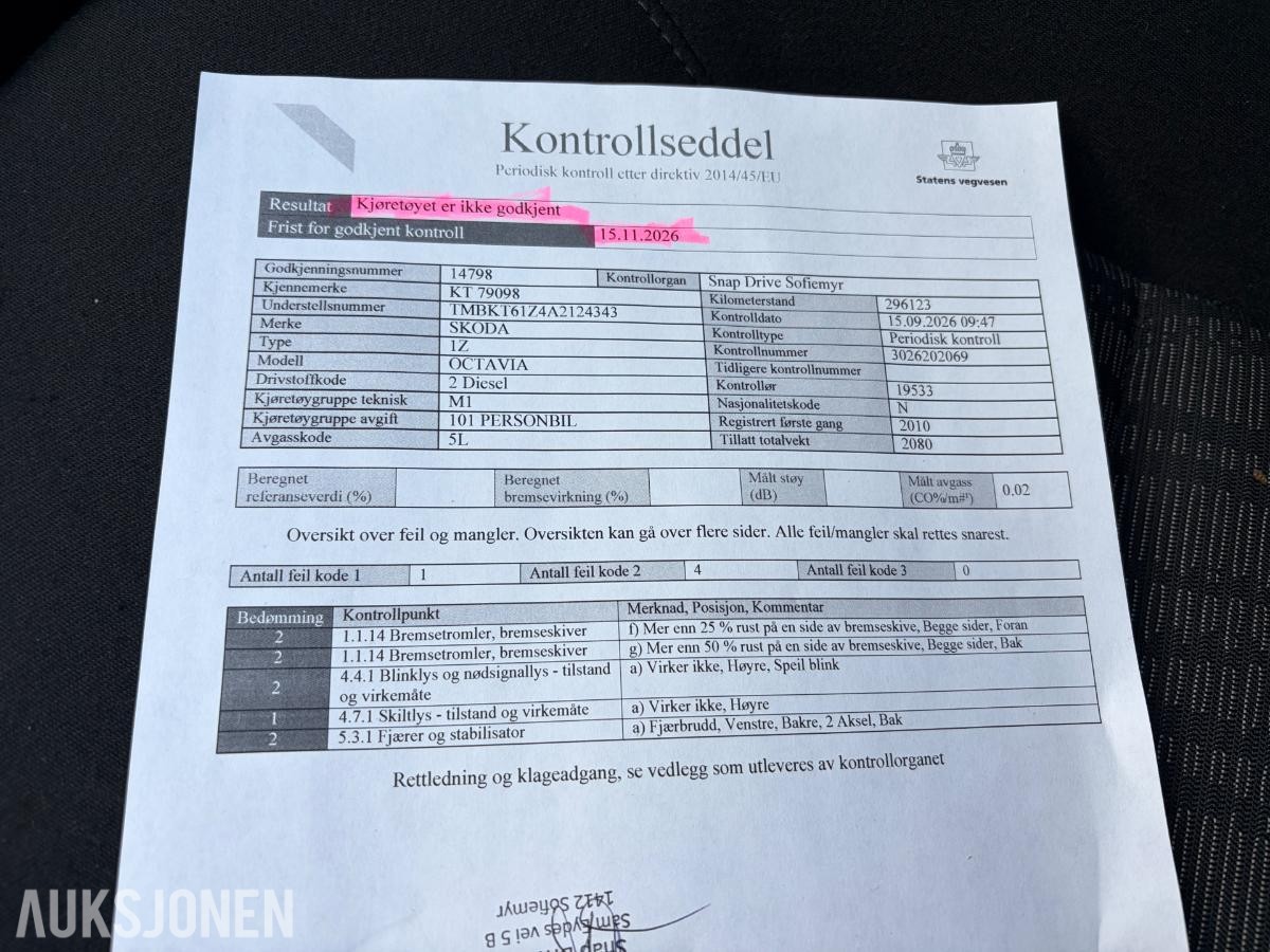 2010 Skoda, OCTAVIA 1.6-105 D 4X4, 296000km