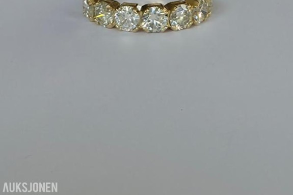 2.06CT ALLIANSE DIAMANTRING I 14K GULL. NATURLIGE DIAMANTER! TAKSTBREV OG SERTIFIKAT!