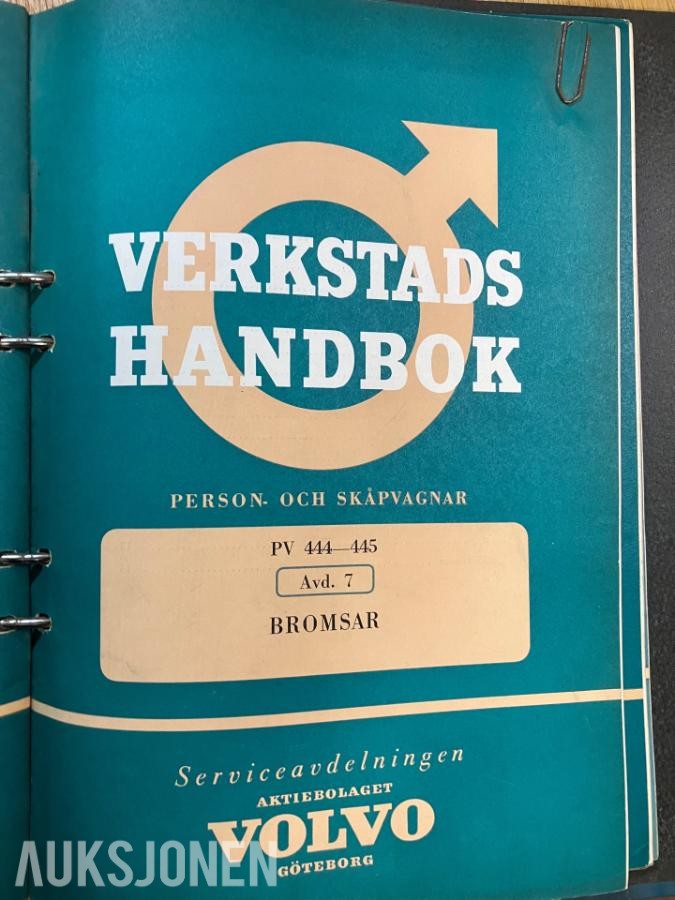 1960 Volvo verkstedhåndbøker •(originale fra Volvo?)• PV