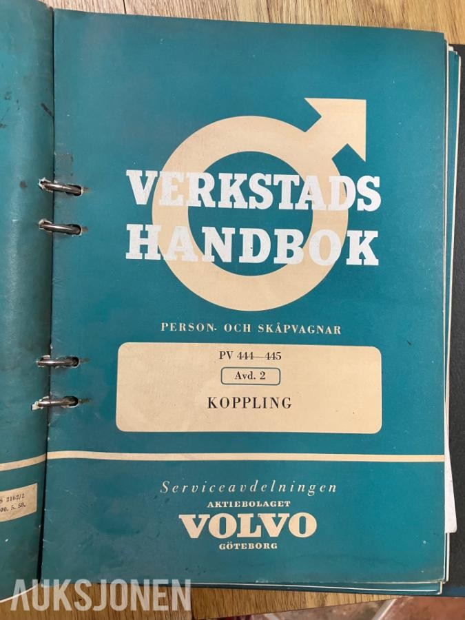 1960 Volvo verkstedhåndbøker •(originale fra Volvo?)• PV
