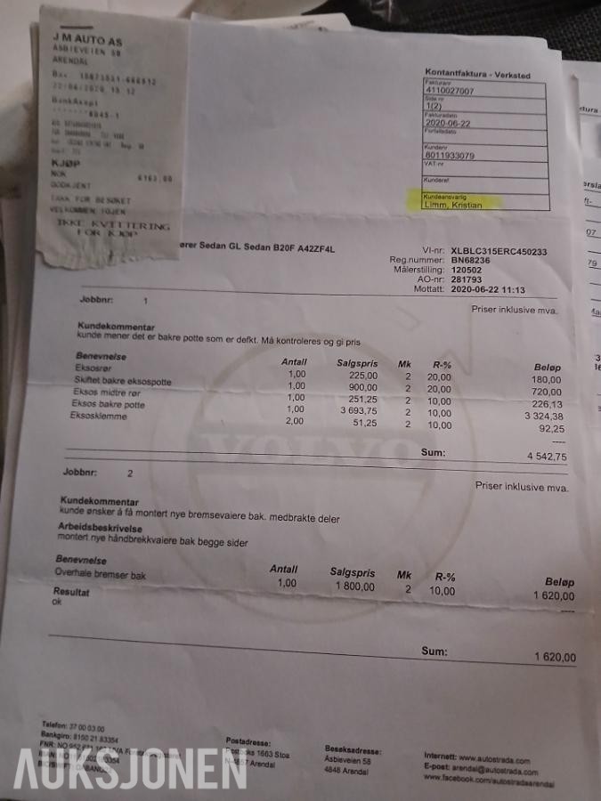 1994 VOLVO 460 GL AUTOMAT S+V DEKK EU OK TIL 01.2029
