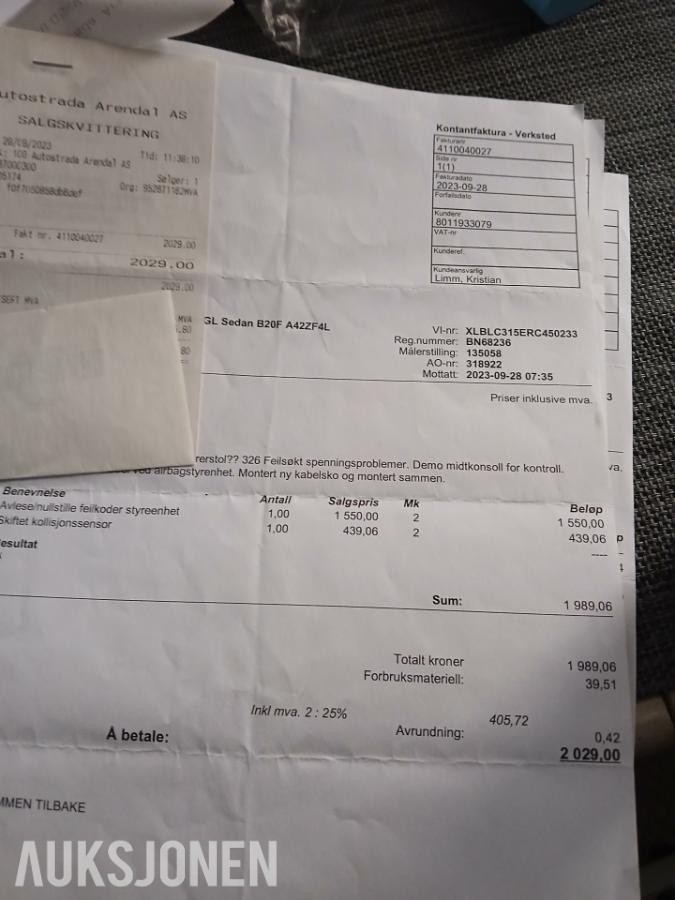 1994 VOLVO 460 GL AUTOMAT S+V DEKK EU OK TIL 01.2029